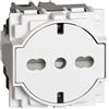 BTICINO KW4140A16F - Presa Flat Standard Tedesco e Bipasso 10/16A 250 V Ac - Bianco - Now