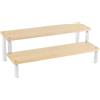 Sawhamale Espositore a scala in legno con ripiani in acrilico per organizzare cosmetici, cancelleria e oggetti da collezione (2 strati 20 cm)