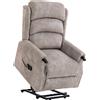 HOMCOM Poltrona relax elettrica alzapersona con massaggio, riscaldamento e reclinazione, Grigio chiaro | Aosom Italy