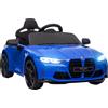 AIYAPLAY Auto elettrica per bambini BMW M4 con telecomando e fari, Blu | Aosom Italy