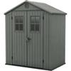 Keter Casetta da giardino keter darwin 6x4 in evotech+ colore verde con porta battente doppia 190x122x221 cm