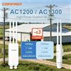 COMFAST AC1200 Access Point WiFi Esterno ad Alta Potenza Dual Band 2.4G 5G Ripetitore a Lungo Raggio IP66 Impermeabile per Fattorie, Aree Rurali, Giardini e Tetti