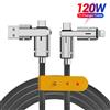 NONE Cavo dati multifunzione per telefono cellulare da 120 W 4 in 1 Cavo di ricarica rapida PD per Huawei Xiaomi iPhone
