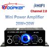 Woopker Amplificatore audio AK270 20W × 2 Mini Hifi Amplificatore audio digitale 12V 3A Canale 2.0 Amplificatore di potenza stereo per auto Karaoke domestico