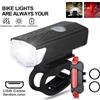 NONE Set luci per bici Faro per bicicletta Fanale posteriore USB ricaricabile MTB Set di lampade anteriori posteriori per bici Torcia per ciclismo Accessori per biciclette