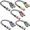 MovingMic Cavo adattatore audio splitter XLR da 30 cm maschio a doppia femmina, XLR maschio a femmina a 3 pin per mixer altoparlante amplificatore microfonico