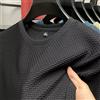 NONE T-shirt in seta di ghiaccio a rete da uomo a maniche corte girocollo nuova camicia inferiore da uomo a maniche corte T-shirt estiva da uomo in tinta unita