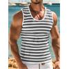 NONE Mens Retro Stripe Graphic Tank Tops Fashion Summer Sleeveless Casual 3D Printed Vest Loose Quick Dry Breathable Tees Pullovers