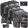 NONE 10/7 pezzi set organizer da viaggio borse portaoggetti valigia cubi da imballaggio custodie armadio portatile bagagli vestiti borsa per scarpe piega
