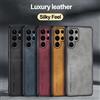 NONE Custodia di Lusso in Pelle di Pecora per Samsung Galaxy S26 S25 S24 S23 S26 Ultra Plus - Cover Posteriore