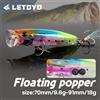 NONE LETOYO 9.6g/18g Galleggiante Popper Lure Topwater Esche dure con sfere in acciaio Popper artificiale Richiamo di pesca per spigola