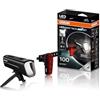 OSRAM LEDsBIKE RACE 100 SET,set di luci ricaricabili per bicicletta, set di luci a LED anteriori e posteriori con luce del freno, molteplici modalità di illuminazione, tre livelli di luminosità,100lux