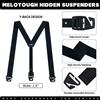meloworkgear Bretelle nascoste per uomo sotto l'abbigliamento, bretelle da uomo da 1,5 pollici, senza metallo, con retro a Y elastico adatto ai aeroporti