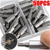 NONE Kit di punte per cacciavite a testa Torx T5-T40 Punte per cacciavite a percussione per vite magnetica in acciaio S2 Punte per trapano elettrico con codolo esagonale da 25 mm Utensili elettrici