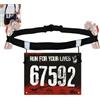 NONE Cintura da Corsa per Esterni con Porta Numero e Porta Gel, in Tessuto, per Triathlon, Maratona, Palestra, Fitness e Sport