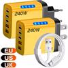 NONE Caricabatterie rapido GaN a 5 porte tipo C PD QC 3.0 adattatore per caricabatterie per telefono USB per iPhone Samsung Xiaomi Huawei laptop tablet ricarica rapida