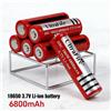 Lerp Batteria 18650, 3,7 V, 6800 mAh, batteria ricaricabile agli ioni di litio, punta appuntita, adatta per torce elettriche