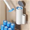 NONE Kit di Pulizia WC con Spazzola Monouso e Testina Sostituibile, Montaggio a Parete, Manico Lungo, Accessori per Bagno