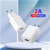 Caricatore rapido da parete USB 5V 2A con spina EU/US, caricatore rapido per cellulare, adattatore di alimentazione universale da viaggio per iPhone, Samsung, Xiaomi, Huawei