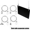 NONE Kit di sospensione a cavo in acciaio, sistema di sospensione a soffitto, fune in acciaio inossidabile da 1,5 mm per appendere cartelloni/immagini