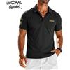ANIMAL GAME Polo a maniche corte estive ricamate traspiranti da uomo, T-shirt leggere da palestra, top a bottoni tinta unita, camicie di lusso da uomo