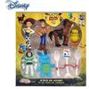 Bandai Set di 7 Action Figure di Toy Story 4: Woody, Jessie, Buzz Lightyear, Forky, Maialino, Orso - Modellini e Statuette, Regalo di Compleanno