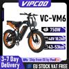 VIPCOO Bicicletta Elettrica per Adulti con Motore 750W, Batteria 48V 18.2AH, Ruote Fat da 20 Pollici per Tutti i Terreni