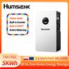 Humsienk Sistema di Accumulo Energetico All-in-One Humsienk da 5.12kWh con Inverter Solare da 5KW a Onda Pura, Uscita AC220V, Caricatore Solare MPPT da 160A, Ingresso PV Max 500V, per Casa/Ufficio