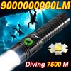 NONE Torcia Subacquea LED Potente 9000000000LM, Impermeabile, Lanterna Subacquea Portatile con Interruttore Magnetico