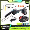NONE Mini motosega Podofo da 8 pollici, motosega elettrica a batteria con oliatore automatico, motosega manuale per potatura da giardino, impugnatura comoda, motore potente con 1 batteria.