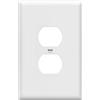 ENERLITES Piastra da parete per presa duplex, oversize, 14 x 8,9 cm, in policarbonato termoplastica, 8821O-W, bianco