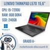 LENOVO THINKPAD L570 Cpu i5-7200u Ram 8Gb DDR4 SSD 240Gb Win11Pro Notebook 15"