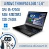LENOVO THINKPAD L560 Cpu i5-6200u Ram 8Gb DDR3 SSD 240Gb Win11Pro Notebook 15"