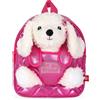 PERLETTI Zainetto Bambina con Barboncino Peluche - Zaino Asilo Bimba Bimbo Morbido Rosa con Pupazzo Estraibile - Mini Zaino Regalo Bambino 3 4 5 6 Anni Spallacci Regolabili - Dimensioni 27x21x9cm