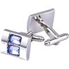 Homxi Gemelli Camicia Uomo Sposo,Gemelli Quadrata Zirconia Cubica Azzurro Camicia Gemelli Argento Chiaro Blu Gemelli Uomo Rame