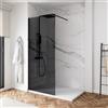 Parama Doccia walk-in 70 cm vetro 8mm anticalcare fumé h200 profili neri | Keros