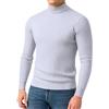 Oanviso Maglione Uomo Lavorato A Maglia Sottile Trecce Collo Alto Lupetto Caldo Manica Lunga Pullover Dolcevita Maglieria Invernale Maglioncino A Bianco S