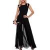 ORANDESIGNE Senza Maniche Vita Alta Long Pantaloni Schiena Nuda Fionda Tuta Intera Aderente da Donna Elegante Tinta Unita Playsuit Tuta Cerimonia Cocktail Overall Monopezzi Tutine 08-Nero M