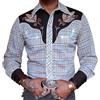 Oanviso Camicie Casual Uomo Stile Cowboy Stampa Vintage Camicia Moda Regular Fit Abbigliamento Carnevale Maniche Lunghe Camicette Western con Bottoni B 02 L