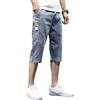 Oanviso Pantaloncini di Jeans da Uomo 3/4 Capri Pantaloni Bermuda Jeans Shorts con Tasche Pantaloncini a Gamba Dritta alla Moda Casual Pantaloncini in Denim Estivi Strappati Jeans E Grigio02 L
