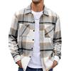 EUDOLAH Overshirt Uomo in Flanella a Quadri Vintage Manica Lunga con Collo Button Down Giacca Shirt Stile Urbano Casual(S,Blu)