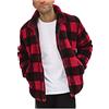 OBiQuzz - Giacca in pile Teddy da uomo, in morbido soffice Sherpa, calda giacca invernale, giacca Teddy in pile con colletto rialzato, giacca invernale con cerniera completa, giacca in pile in