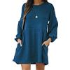 ORANDESIGNE Vestito Donna Invernale Corto Maglione Maniche Lunghe Abito Maglina Vestiti Dritto Vestitino Elegante Cerimonia Mode Abiti in Maglia Pullover Abitino con Tasca Giallo S