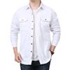 ORANDESIGNE Camicia Casual da Uomo in Denim Camicia Jeans a Manica Lunga Maglietta in Denim Top Moda Sottile Morbido Cotone Camicia Tasche Slim Jeans Camicia Cowboy Shirt A Bianco S