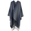 ORANDESIGNE Poncho da Donna Invernale Termica Mantella Scialle Caldo Grande Sciarpa in Maglia Poncho Mantello Poncho Coperta Lungo Cardigan Cappotti Regalo di Natale della Mamma B Blu Navy