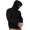 Oanviso Felpa con Cappuccio da Uomo Sweat Hood Hoodie con Maschera Sweatshirt con Tasche Sportswear Maniche Lunghe Traspirante Pullover Casual A Nero S