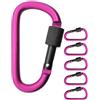 Outdoor Saxx OutdoorSaxx - Moschettoni a vite in alluminio, 8 cm, 5 pezzi, rosa e nero
