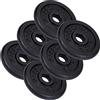 ScSPORTS® Dischi Pesi - Set da 2/4/5/10/15/20 kg, Ghisa, Ø 30/31mm, Nero - Weight Plates, Piastre, Bilanciere, Manubri, Palestra da Casa, Fitness, Allenamento (15 KG (6x 2.5))