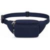 Koutpe Marsupio Uomo e Donna Impermeabile, Marsupio Sport con 4 Tasche e Tasca Antifurto, Cintura Regolabile, Leggero per Viaggi, Corsa, Trekking, Outdoor e Uso Quotidiano (Blu)