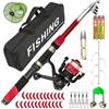 Generisch Canna da pesca e mulinello combinato, accessori da pesca telescopici portatili con borsa per il trasporto, per acqua dolce, kayak, pesca a traino, in mare alto, acque costiere, fiume, lago e campeggio